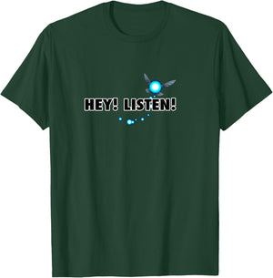The Legend of Zelda Navi Hey Listen Blue Trail Center Logo T-Shirt - T-Shirt | Forest