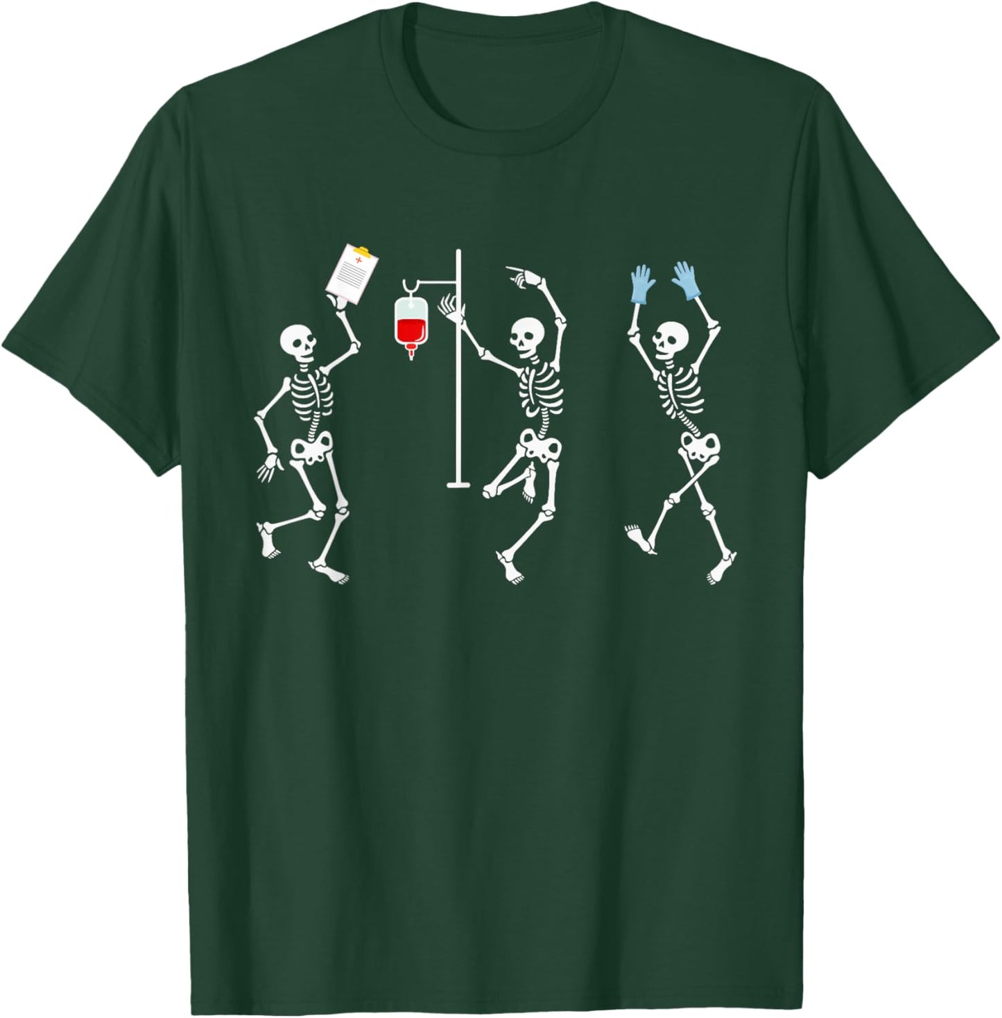 Funny Nurse Skeleton, Halloween healthcare Crew, Skeleton T-Shirt - T-Shirt | Forest