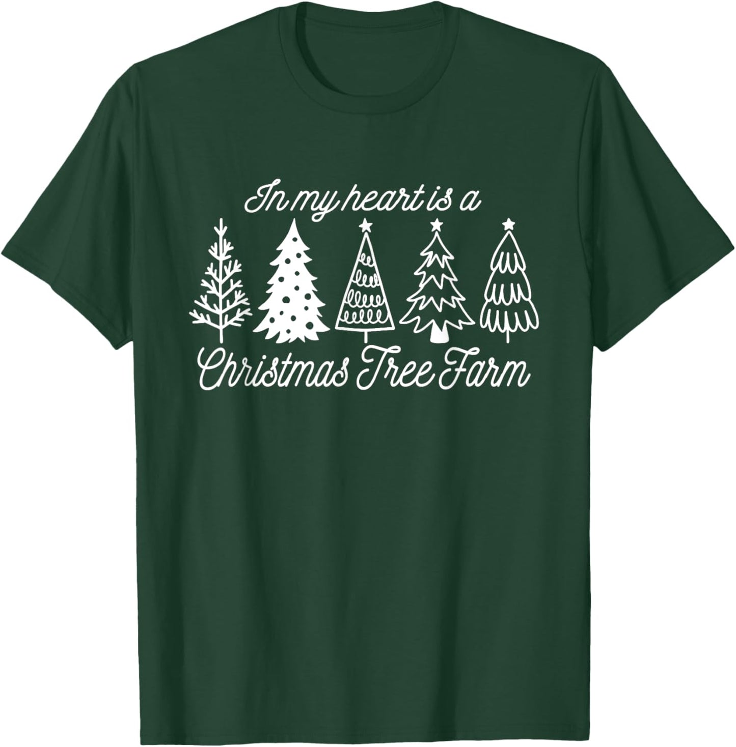 In My Heart is a Christmas Tree Farm, Vintage Christmas Tree T-Shirt - T-Shirt | Forest