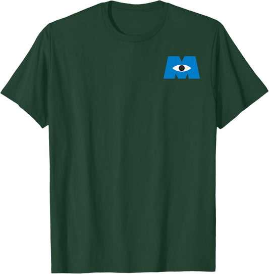 Disney Pixar Monsters, Inc. Classic Iconic Retro Pocket Logo T-Shirt - T-Shirt | Forest