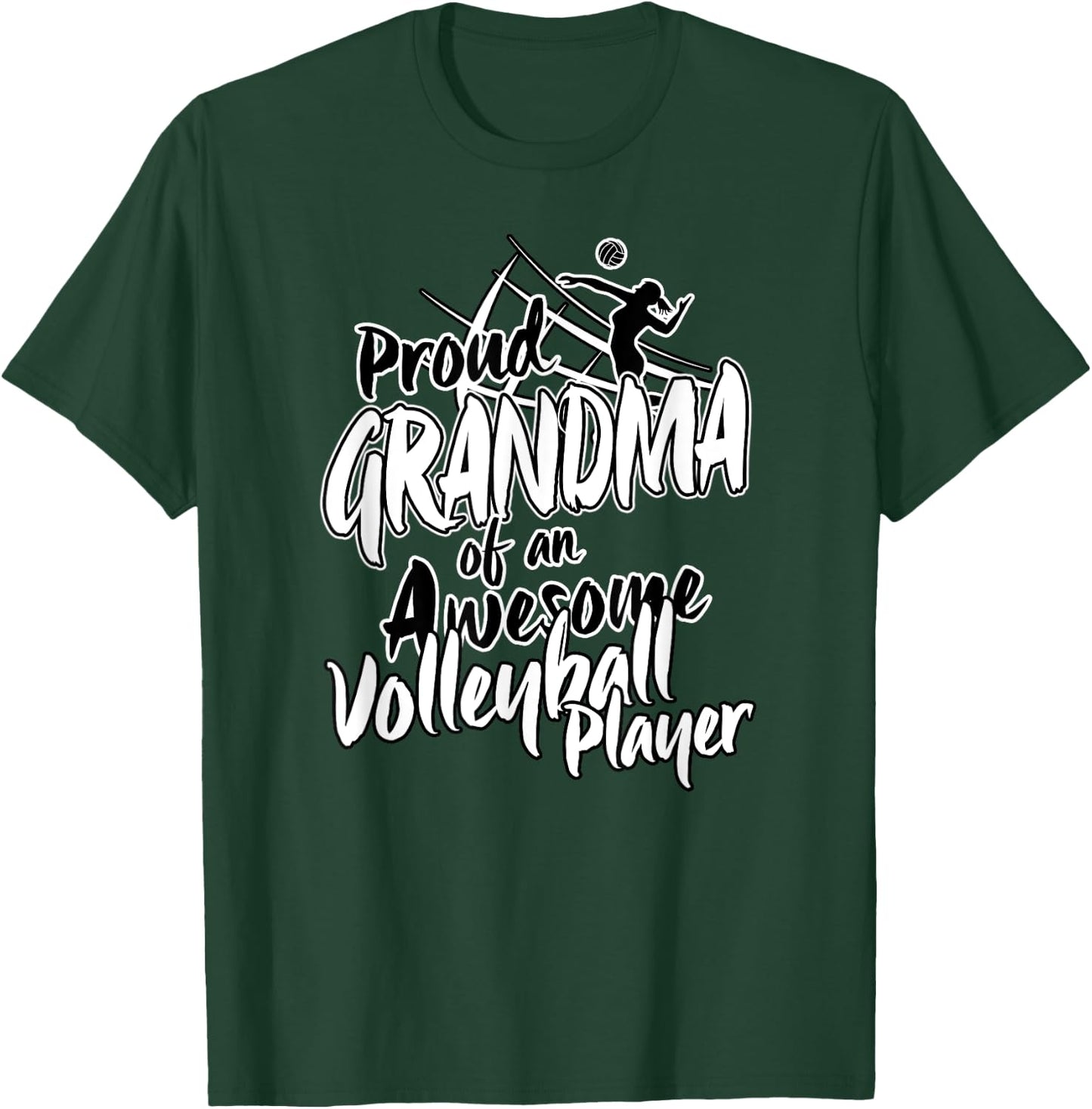 Proud Volleyball Grandma Fan Matching Sports Family Women T-Shirt - T-Shirt | Forest