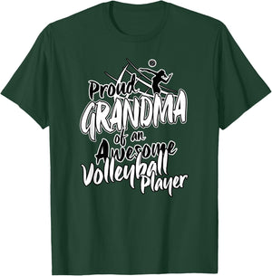 Proud Volleyball Grandma Fan Matching Sports Family Women T-Shirt - T-Shirt | Forest