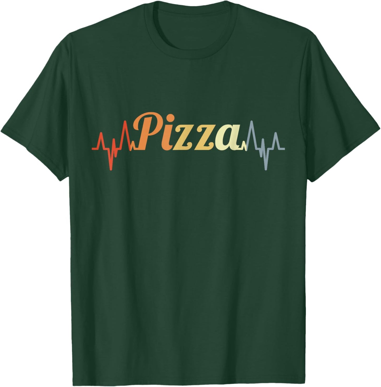 Vintage Pizza Heartbeat Pizza Enthusiast Pizzeria T-Shirt - T-Shirt | Forest