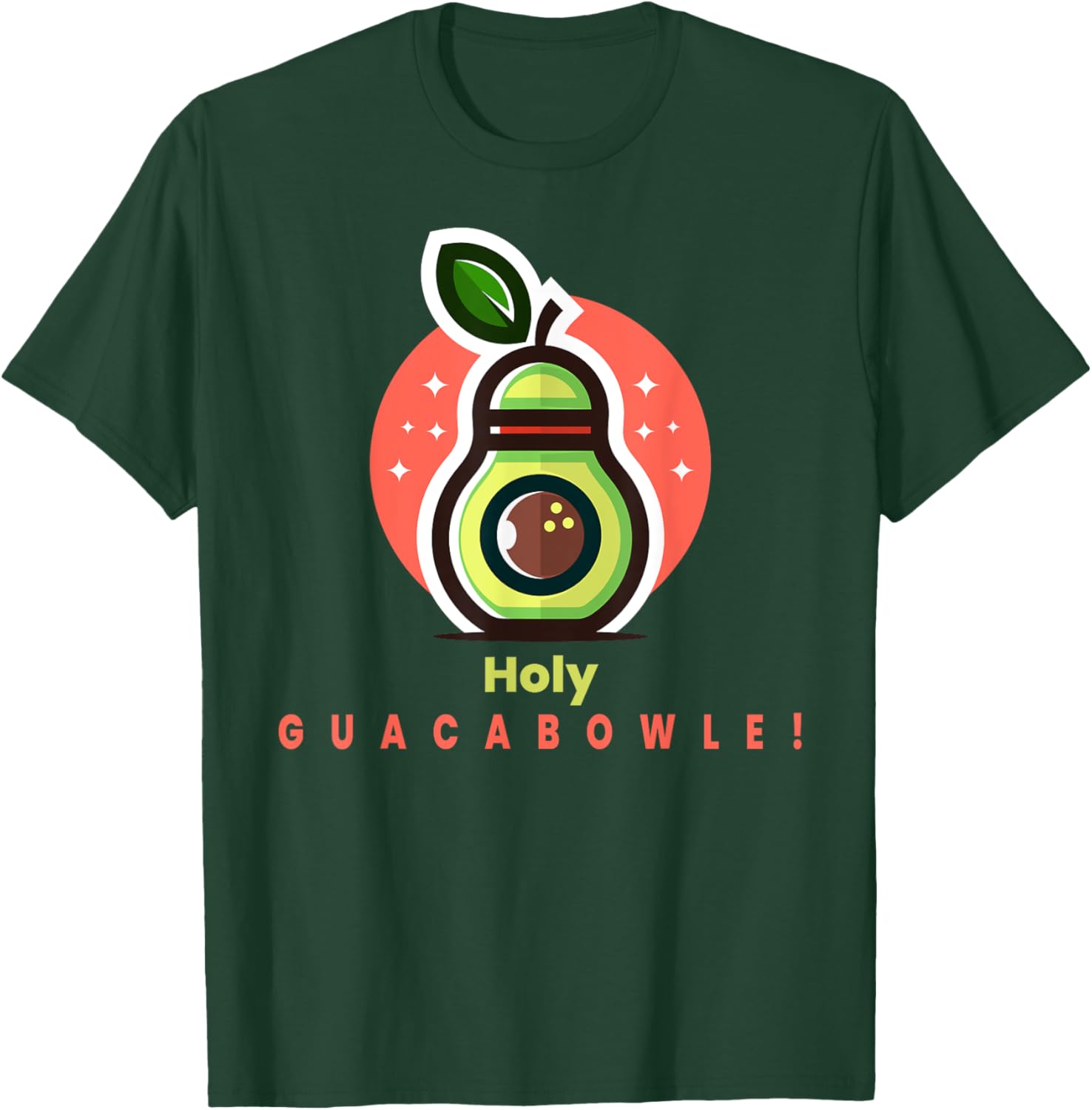 Funny Bowler Holy Guacabowle Avocado T-Shirt - T-Shirt | Forest