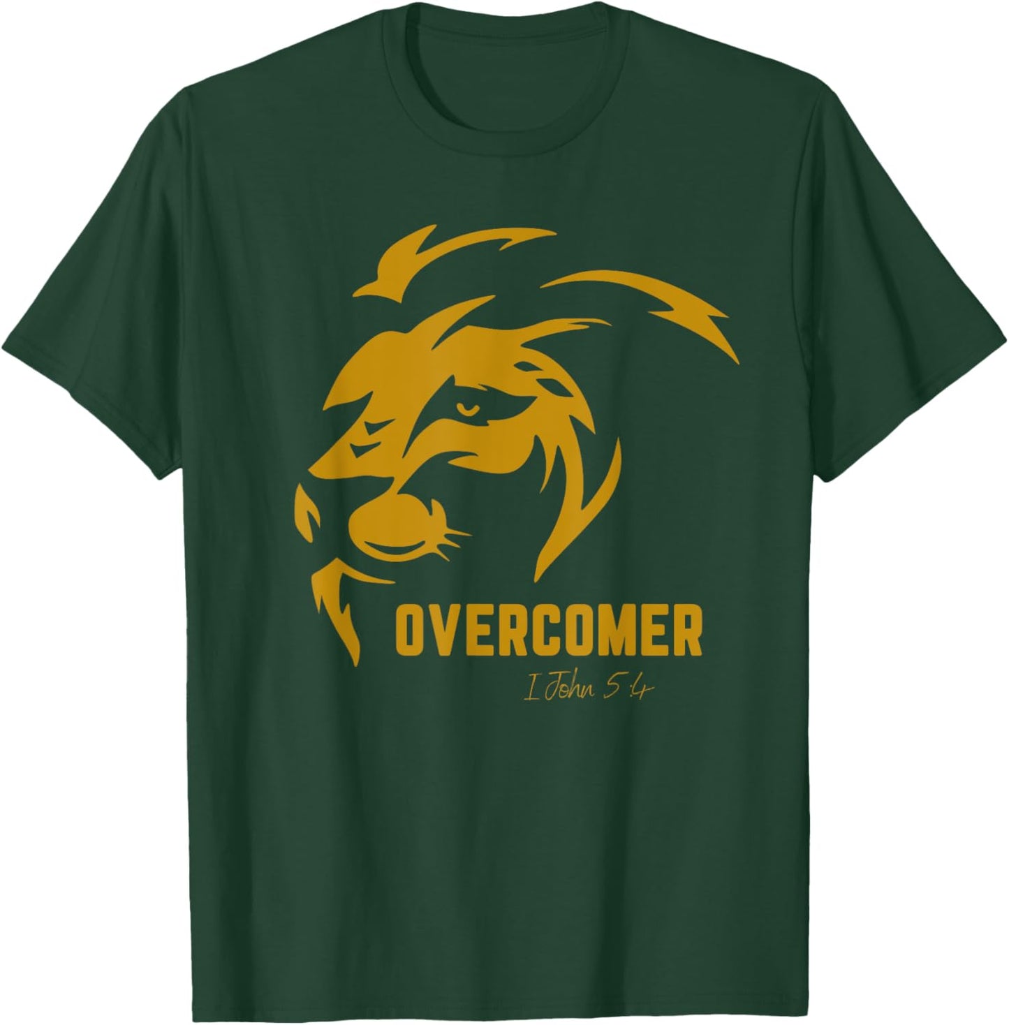 Christian Faith Overcomer Motivational Jesus Lion of Judah T-Shirt - T-Shirt | Forest