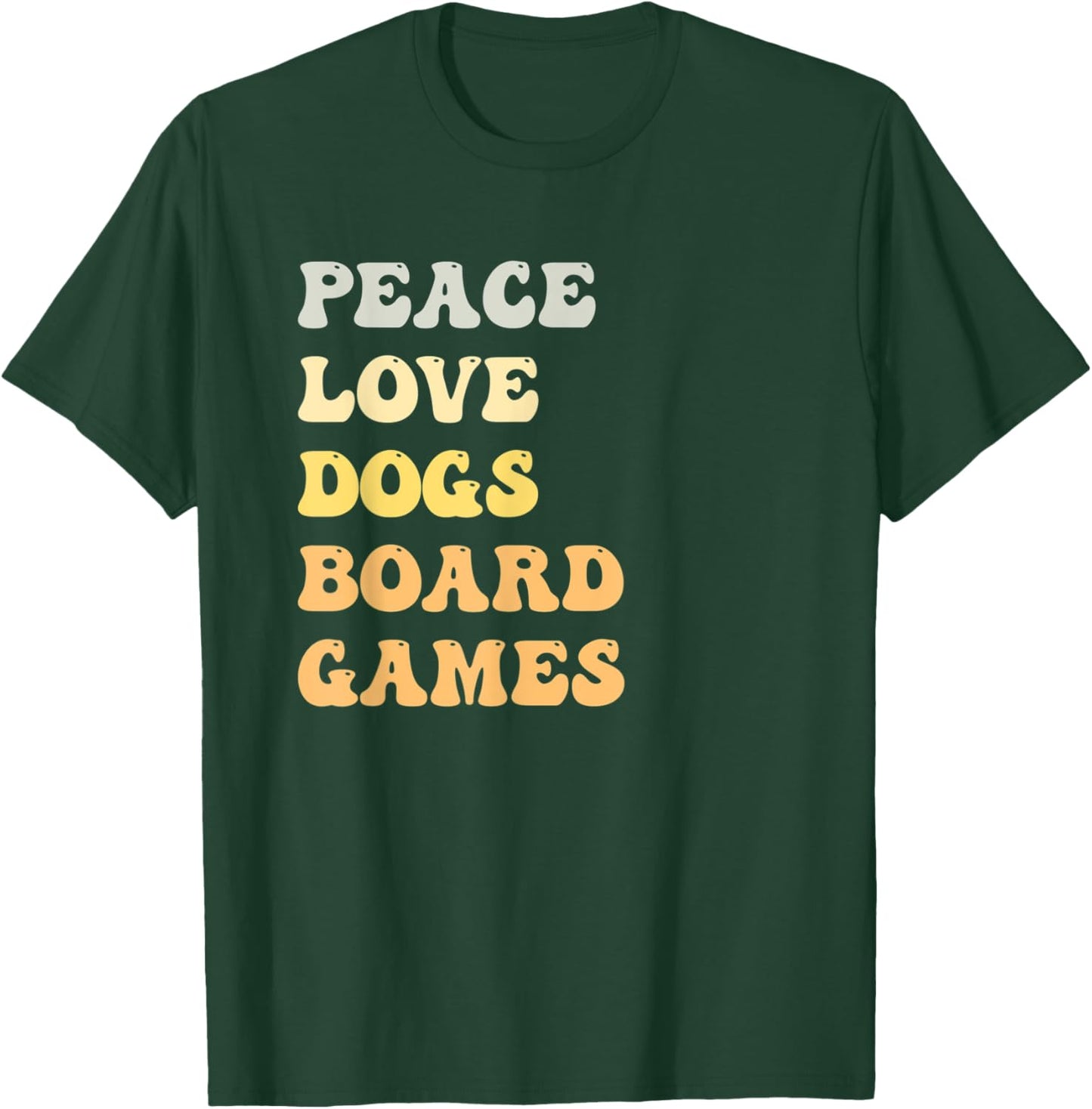 Peace Love Dogs Board Games Funny Retro T-Shirt - T-Shirt | Forest