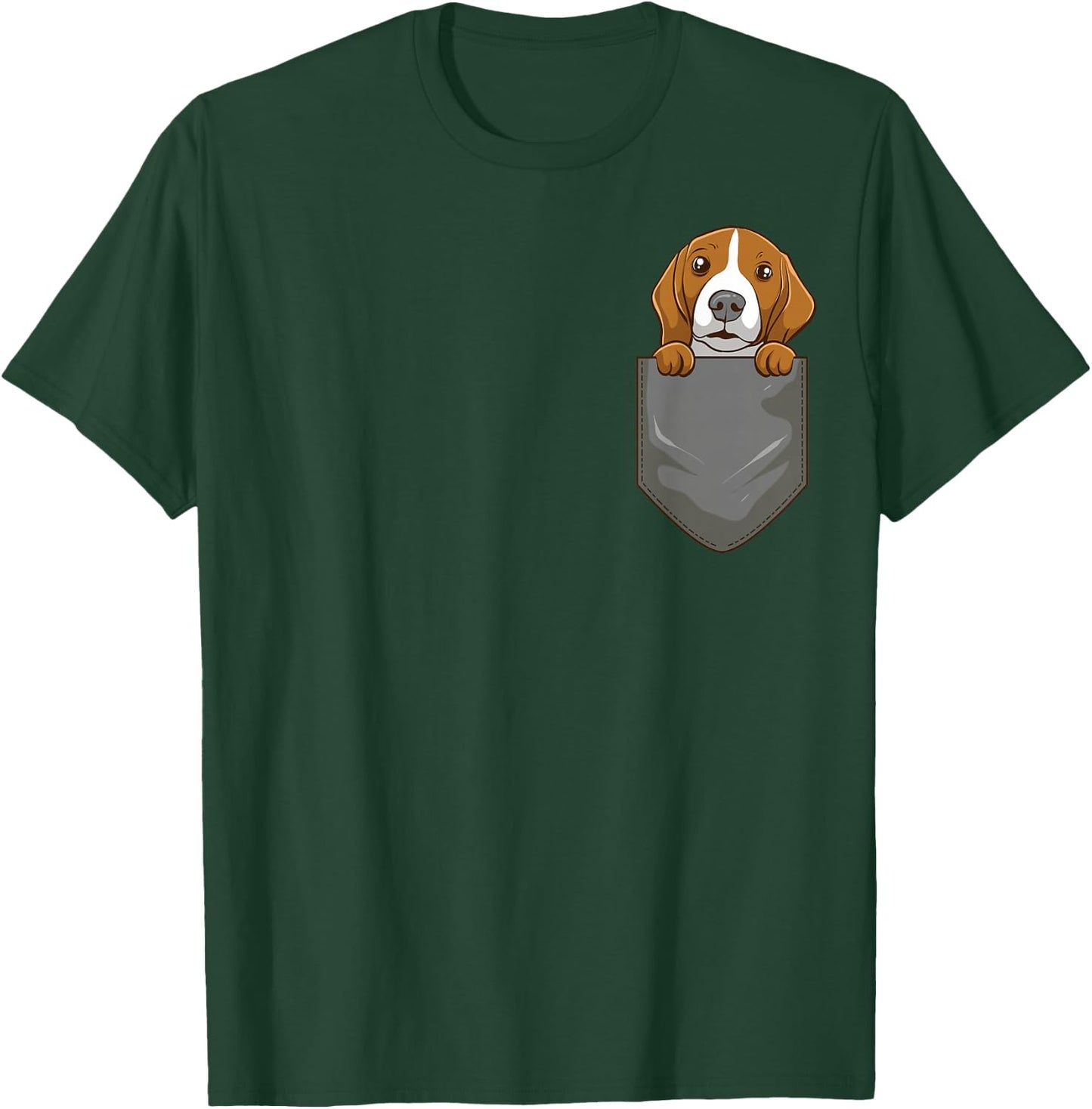 Beagle Dog in Pocket Cute Beagle Dog T-Shirt - T-Shirt | Forest
