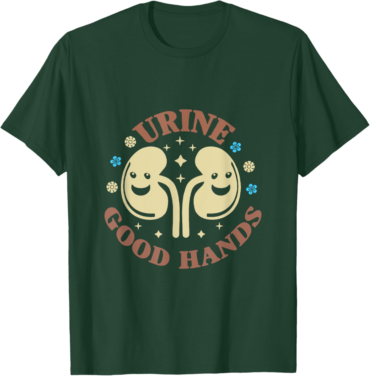 Floral Nephrologist Medical Pun Nephrology Urine Good Hand T-Shirt - T-Shirt | Forest