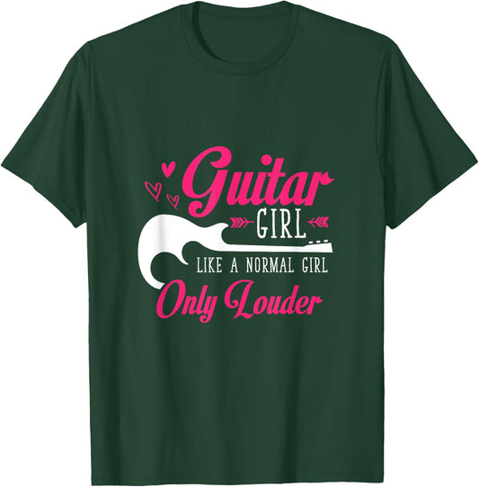 Guitar Girl Just Like A Normal Girl Only Louder Guitar T-Shirt - T-Shirt | Forest