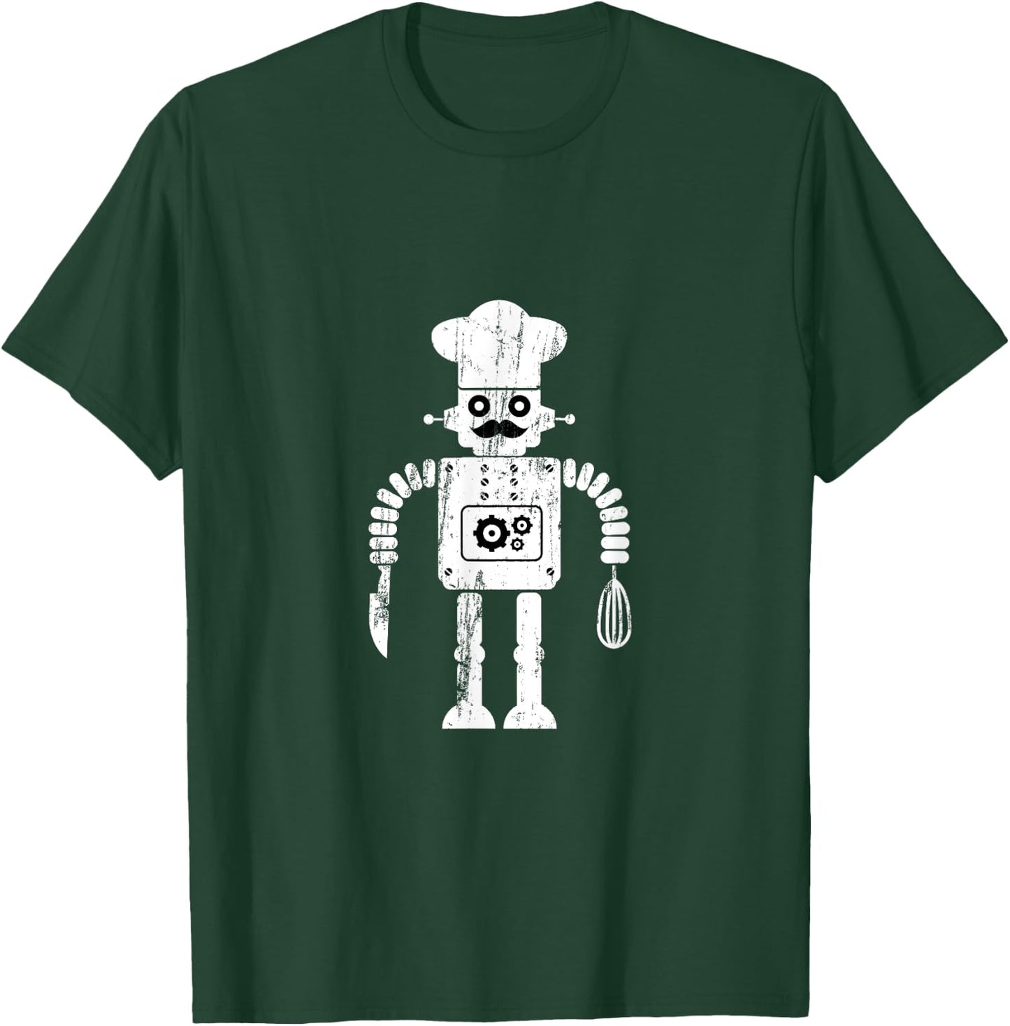 Toy Robot Distressed Italian Chef Kitchen Cook T-Shirt - T-Shirt | Forest