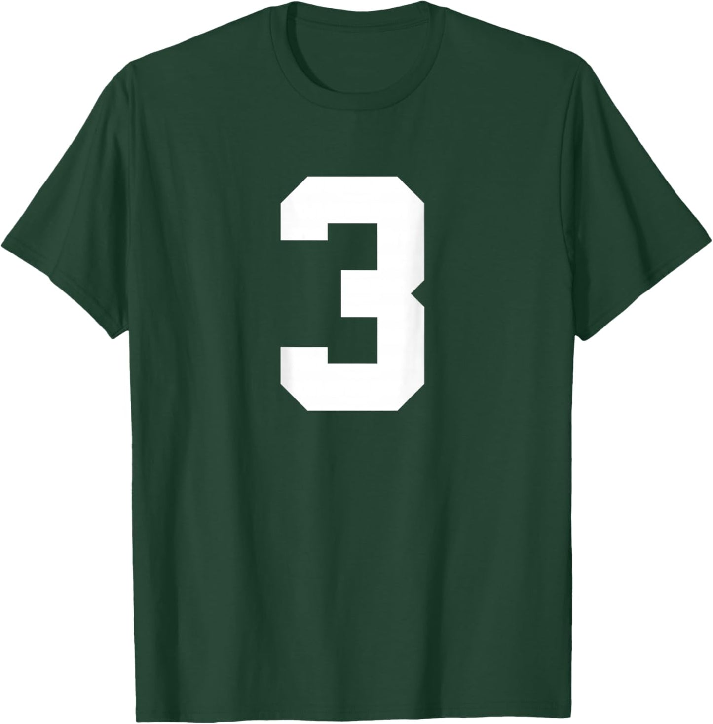 Number 3 (on Back) Sports Team Jersey T-Shirt - T-Shirt | Forest