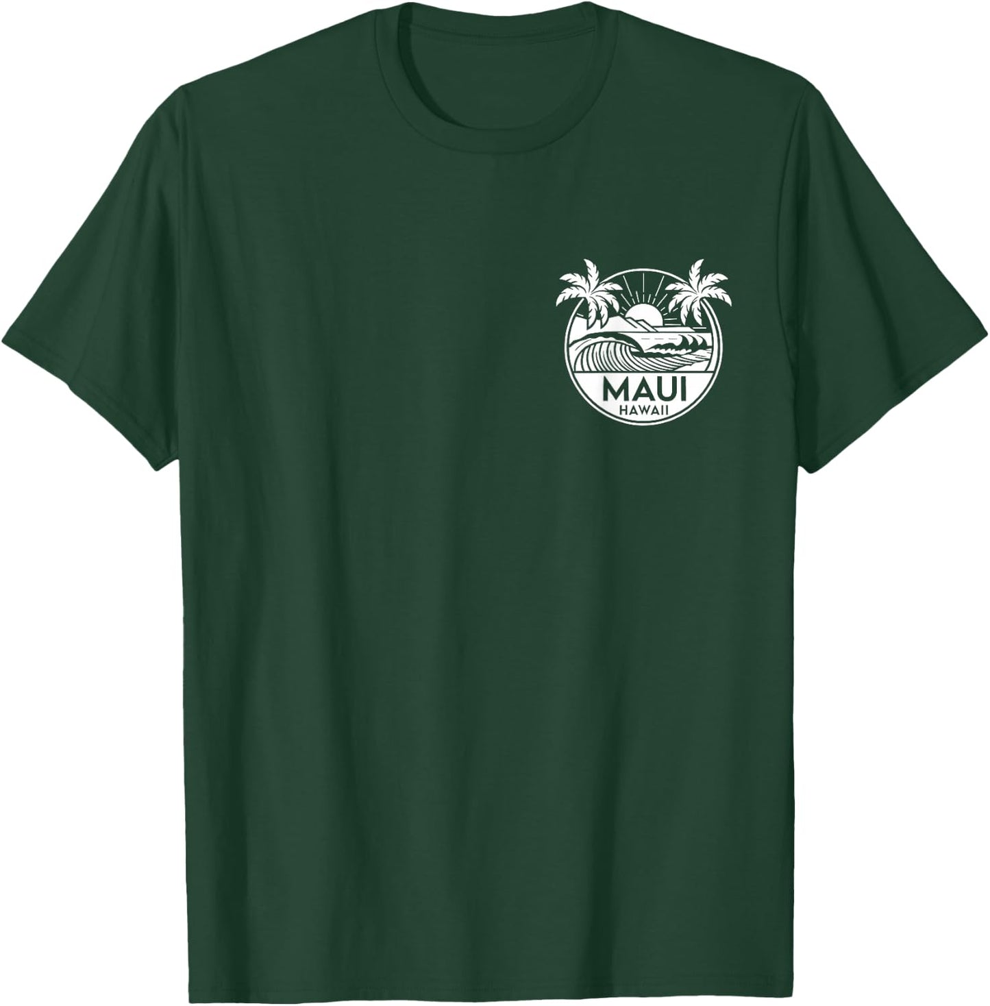 Maui Hawaii Front and Back Beach Surf T-Shirt - T-Shirt | Forest