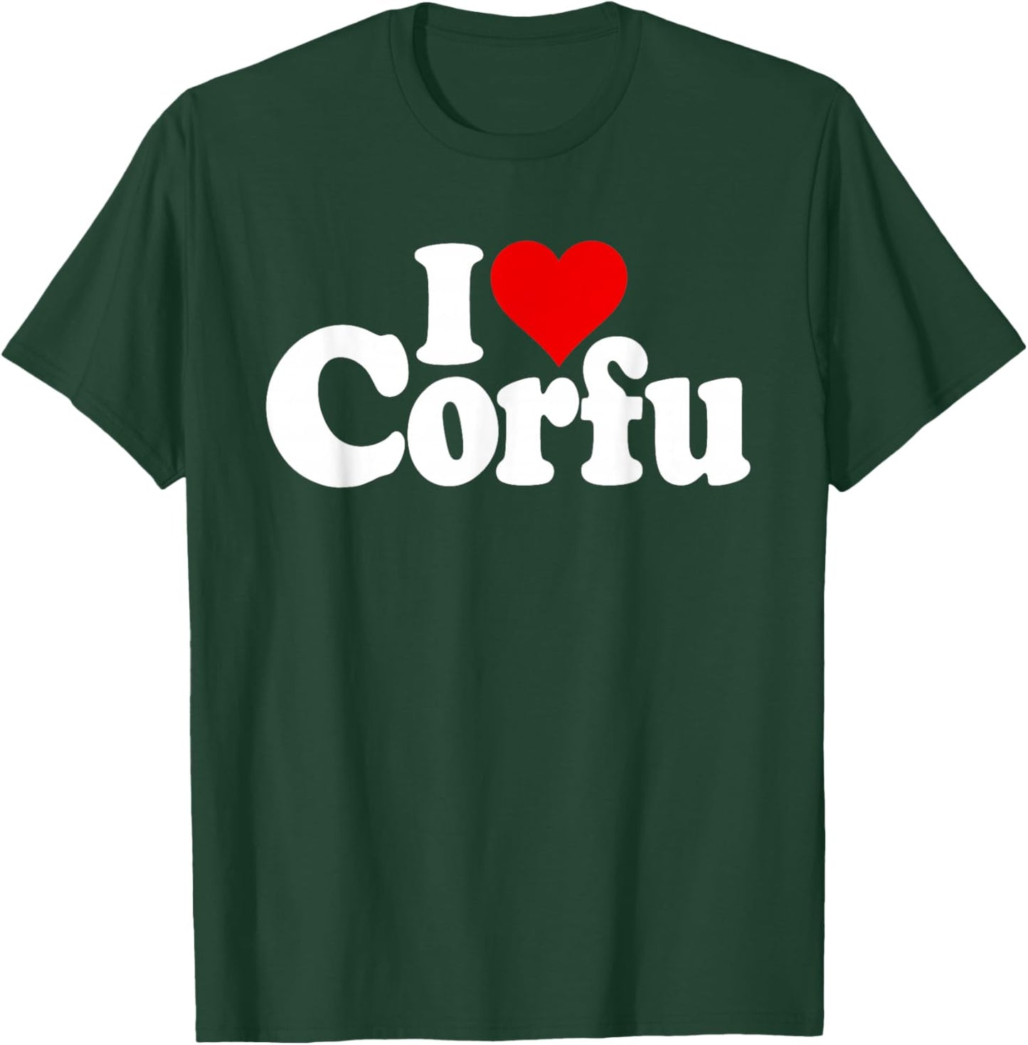 I Love Heart Corfu Greece Greek Islands Ionian Sea T-Shirt - T-Shirt | Forest