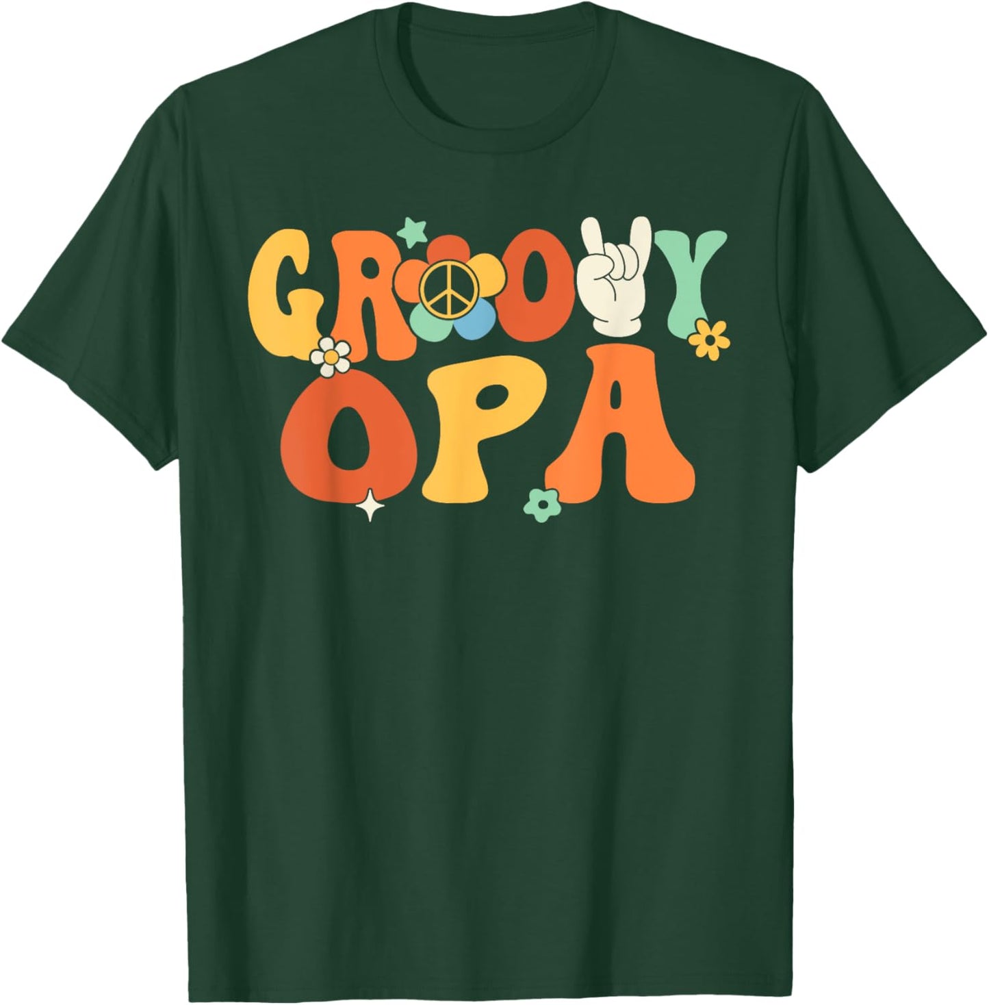 Groovy Opa Retro Grandpa Matching Family 1st Birthday Party T-Shirt - T-Shirt | Forest