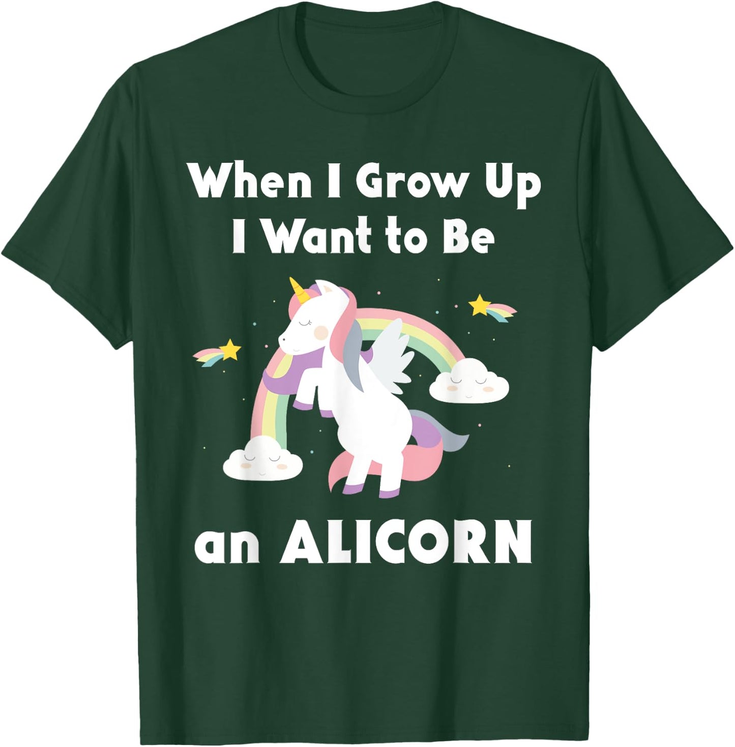 Alicorn When I Grow Up Unicorn Rainbow Pastel Magic T-Shirt - T-Shirt | Forest