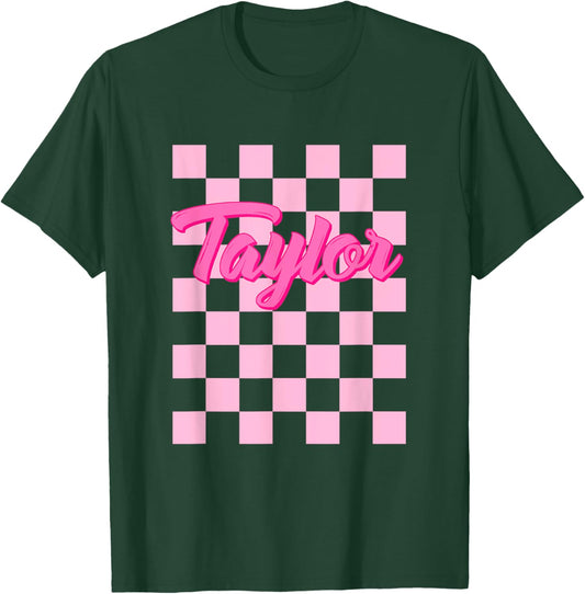 Girl Retro TAYLOR First Name Personalized Groovy Birthday T-Shirt - T-Shirt | Forest