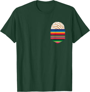 Colorful Serape Pocket Image White Concha Fun Fiesta Gift T-Shirt - T-Shirt | Forest