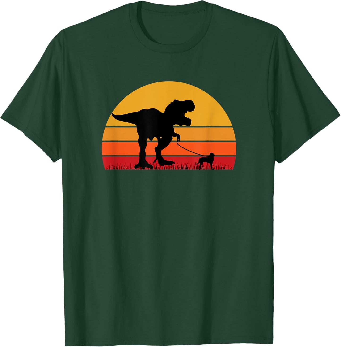 T-Rex Walking Beagle Trex Tyrannosaurus Funny Cute Orange T-Shirt - T-Shirt | Forest