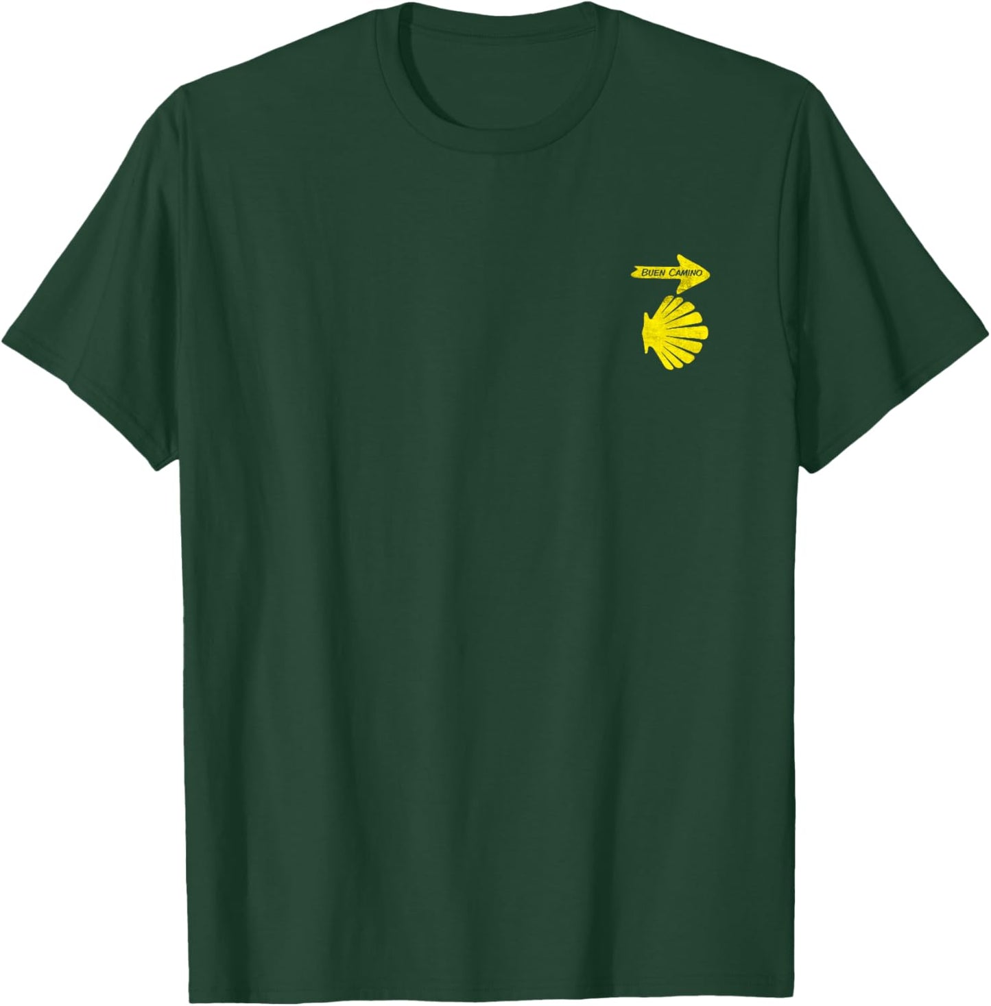 Buen Camino Shell Symbol of Pilgriming of Camino de Santiago T-Shirt - T-Shirt | Forest