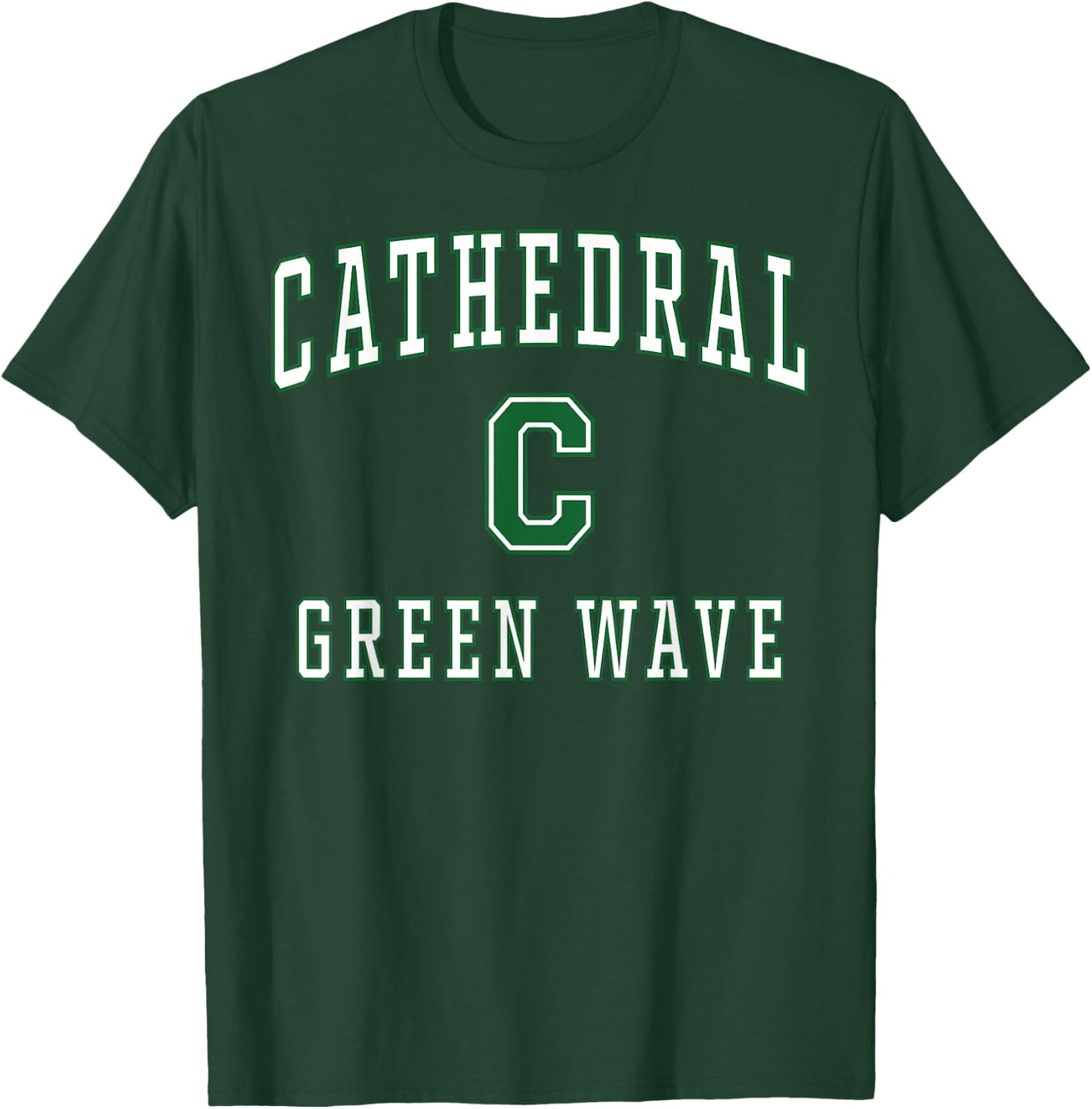 Cathedral High School Green Wave T-Shirt - T-Shirt | Forest