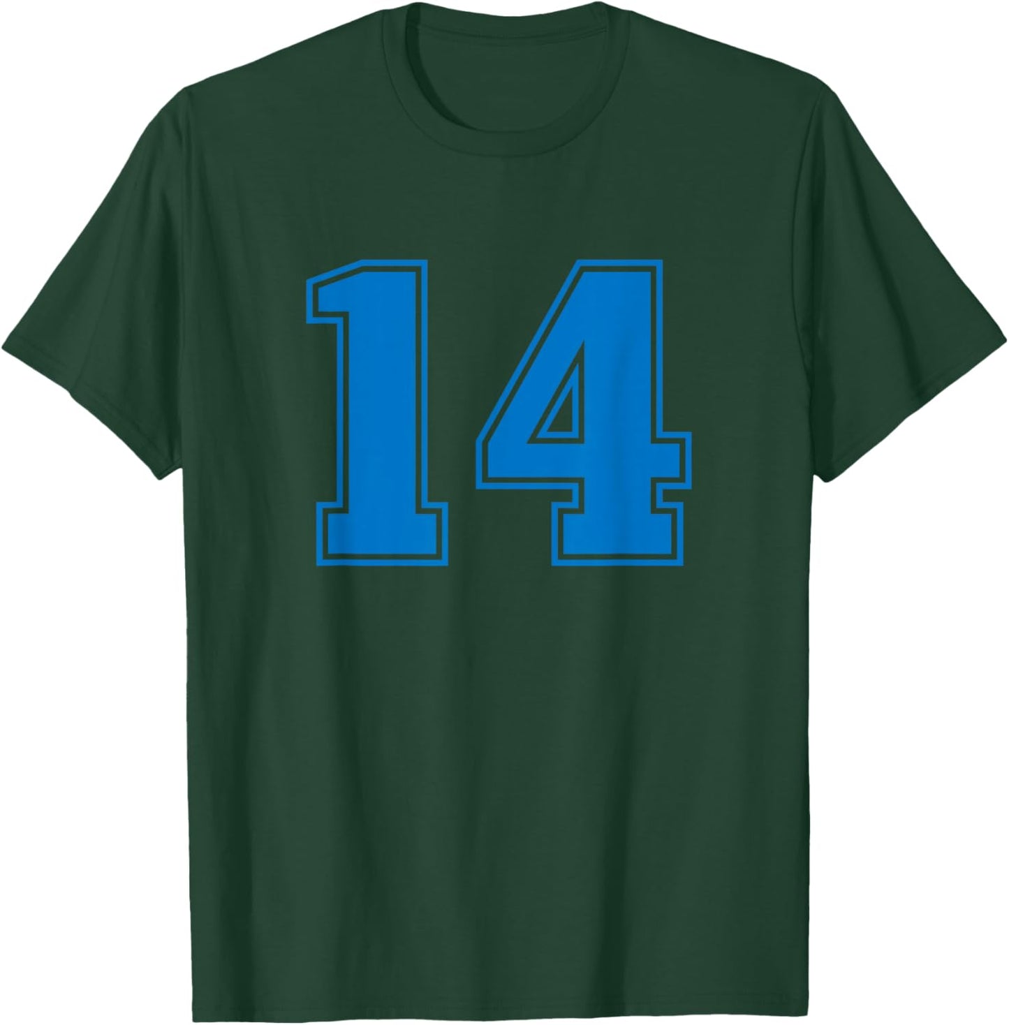 Blue Sports Team Number #14 T-Shirt - T-Shirt | Forest