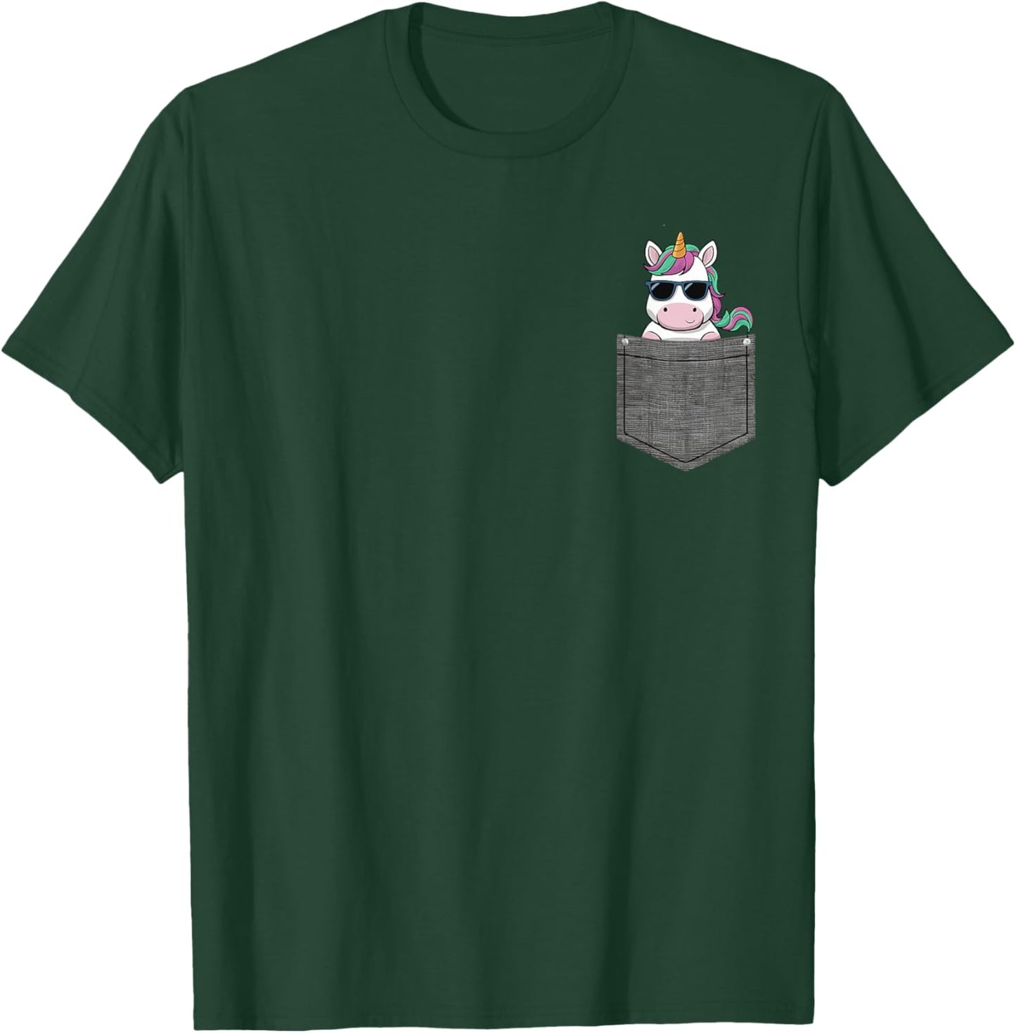 Unicorn in Pocket T-Shirt - T-Shirt | Forest