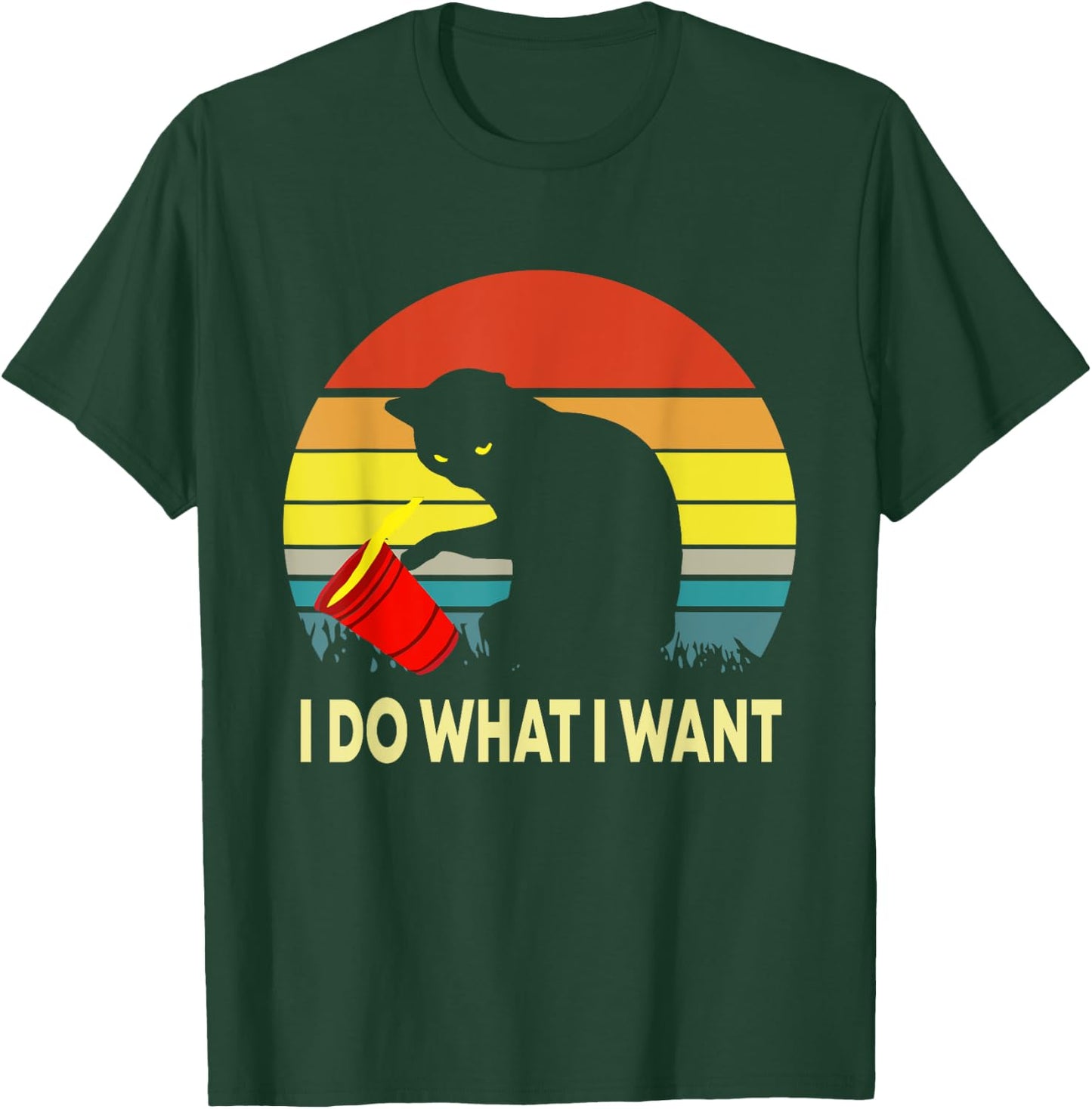 Vintage Sunset I Do What I Want Cat Men Women Kids T-Shirt - T-Shirt | Forest
