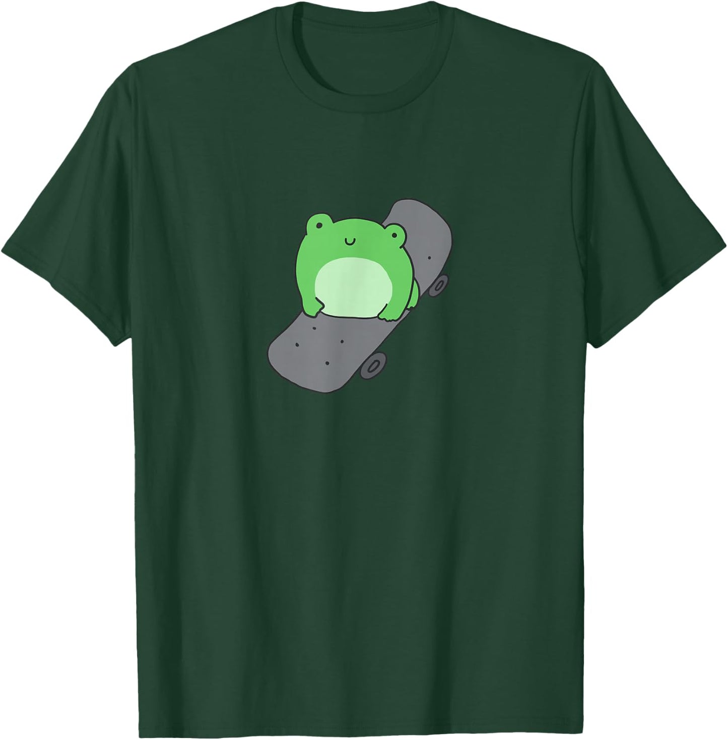 Cute Frog and Skateboard Kawaii Aesthetic Frog T-Shirt - T-Shirt | Forest