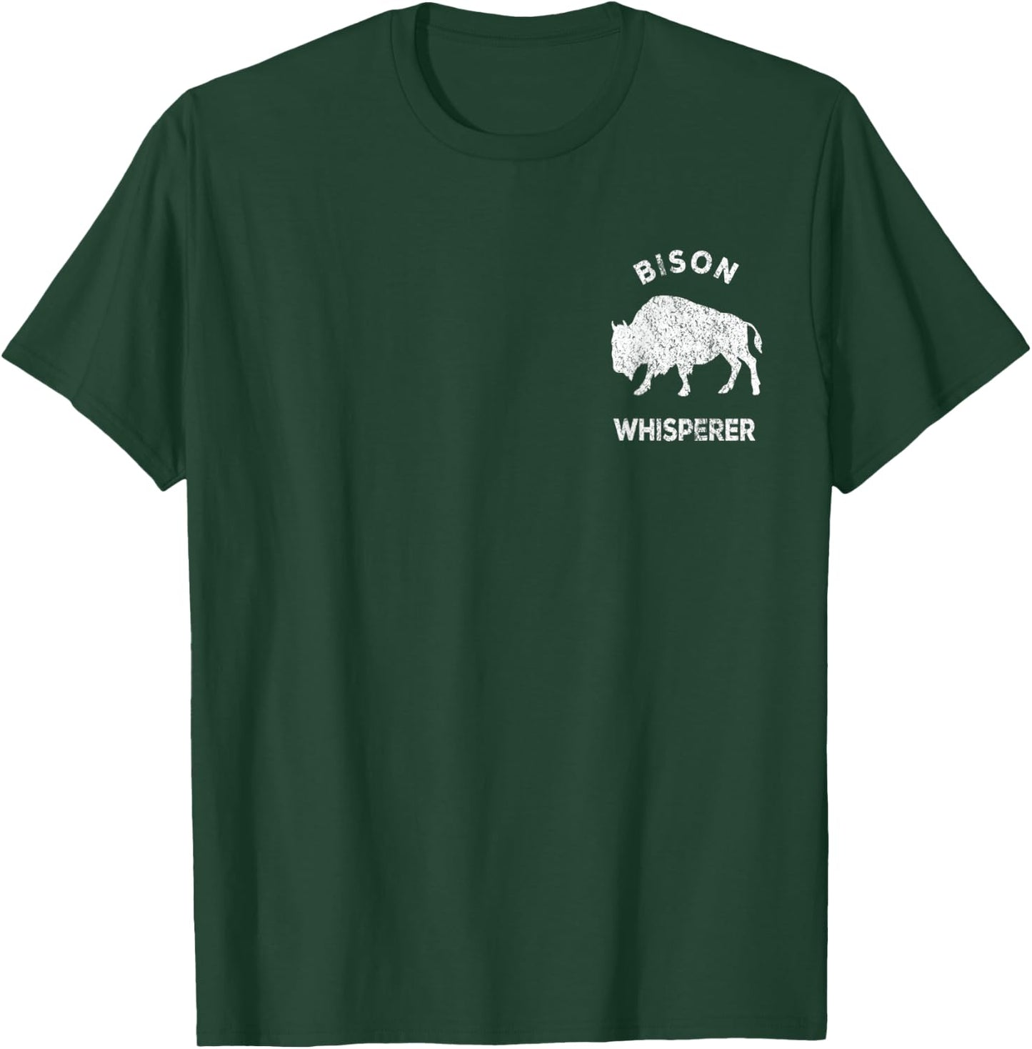 Bison Whisperer Funny Bison Lover Retro T-Shirt - T-Shirt | Forest