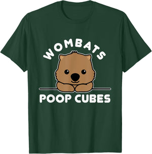 Wombats Poop Cubes, Cute Kawaii Wombat Quote T-Shirt - T-Shirt | Forest