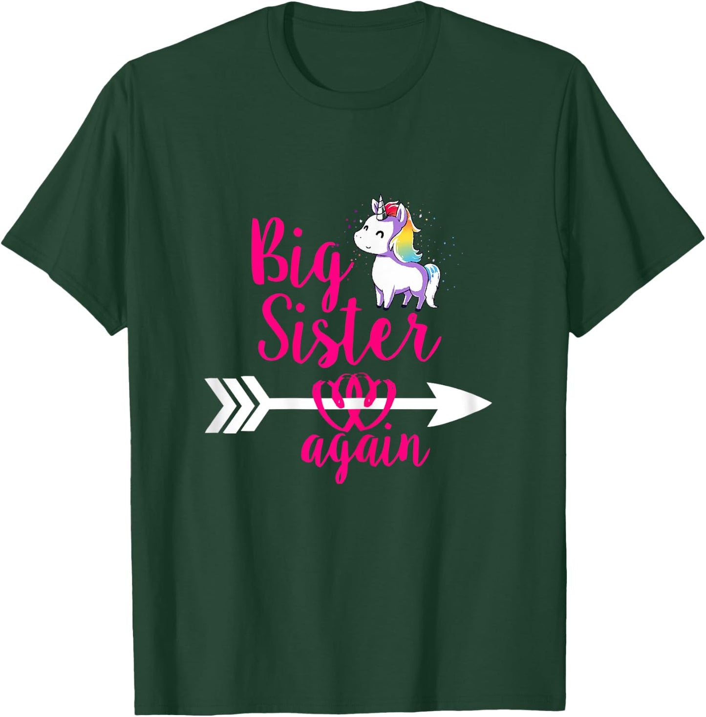 Big Sister again Sibling Older Daughter T-Shirt - T-Shirt | Forest