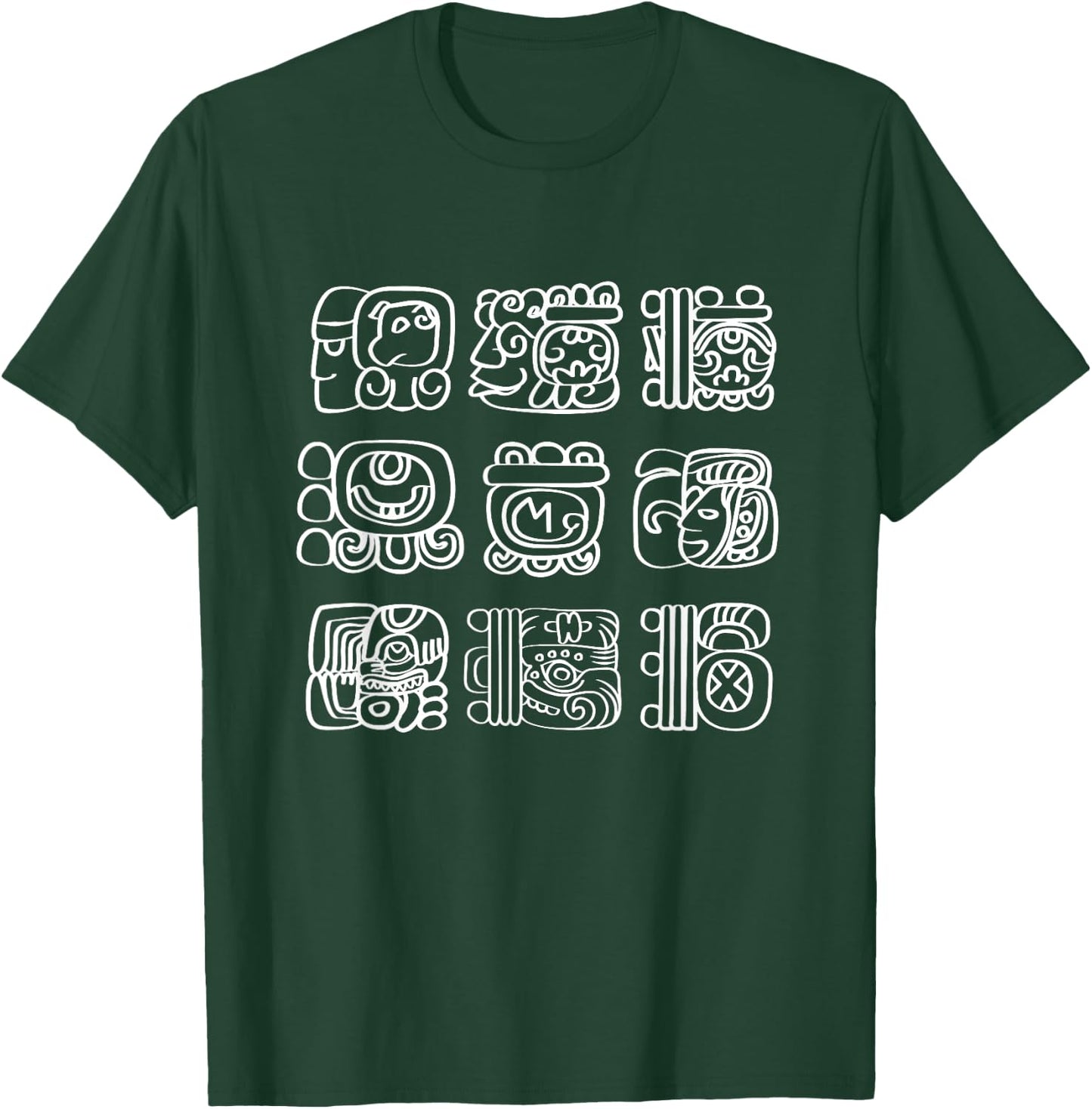 Vintage Mayan And Aztec Maya Hieroglyphs T-Shirt - T-Shirt | Forest