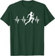 Runner jogger heartbeat heart line running gift T-Shirt - T-Shirt | Forest