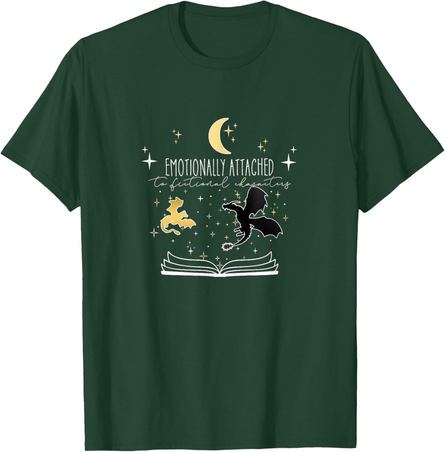 TDK Enterprises - Illumination Emotionally Attached to Fictional Characters -Adult Bookworm Black Short Sleeve S T-Shirt - T-Shirt | Forest