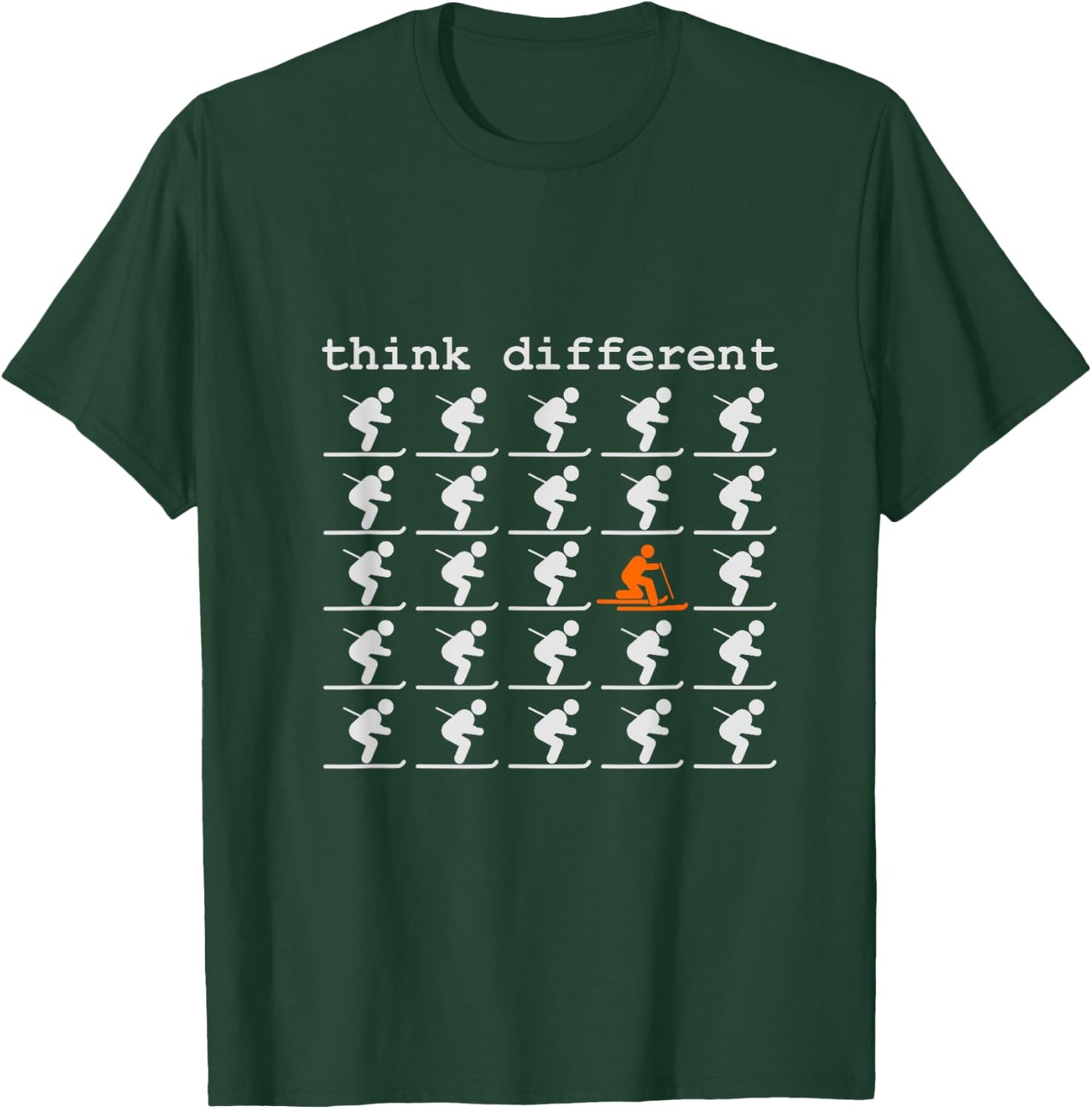Telemark Skiing Free your Heel - Think Different Ski T-Shirt - T-Shirt | Forest