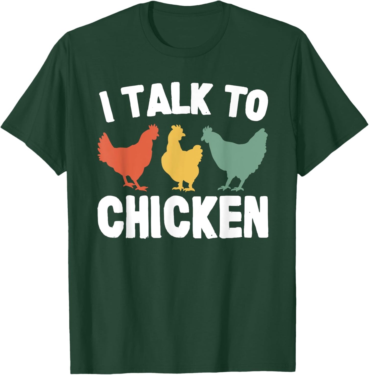 Joyouse Clothing I Talk To Chicken Funny Vintage Black T-Shirt - T-Shirt | Forest