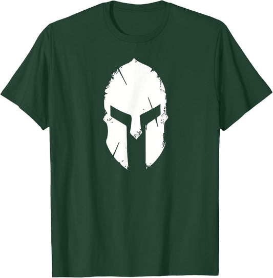 Spartan Helmet - Ancient Greece Inspired Warrior Emblem T-Shirt - T-Shirt | Forest