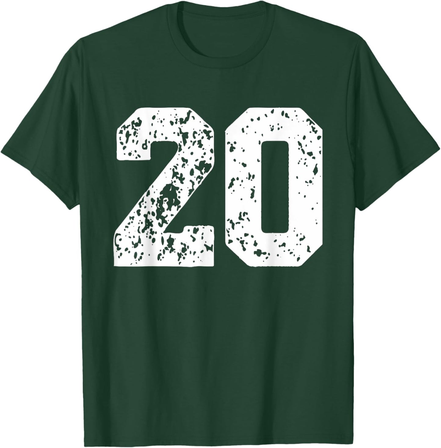 Number 20 White Best Classic College Style Birthday Funny T-Shirt - T-Shirt | Forest