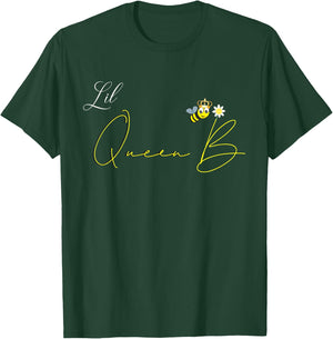 Kids Lil Queen B Shirt Bee Top Graphic Funny T-Shirt - T-Shirt | Forest
