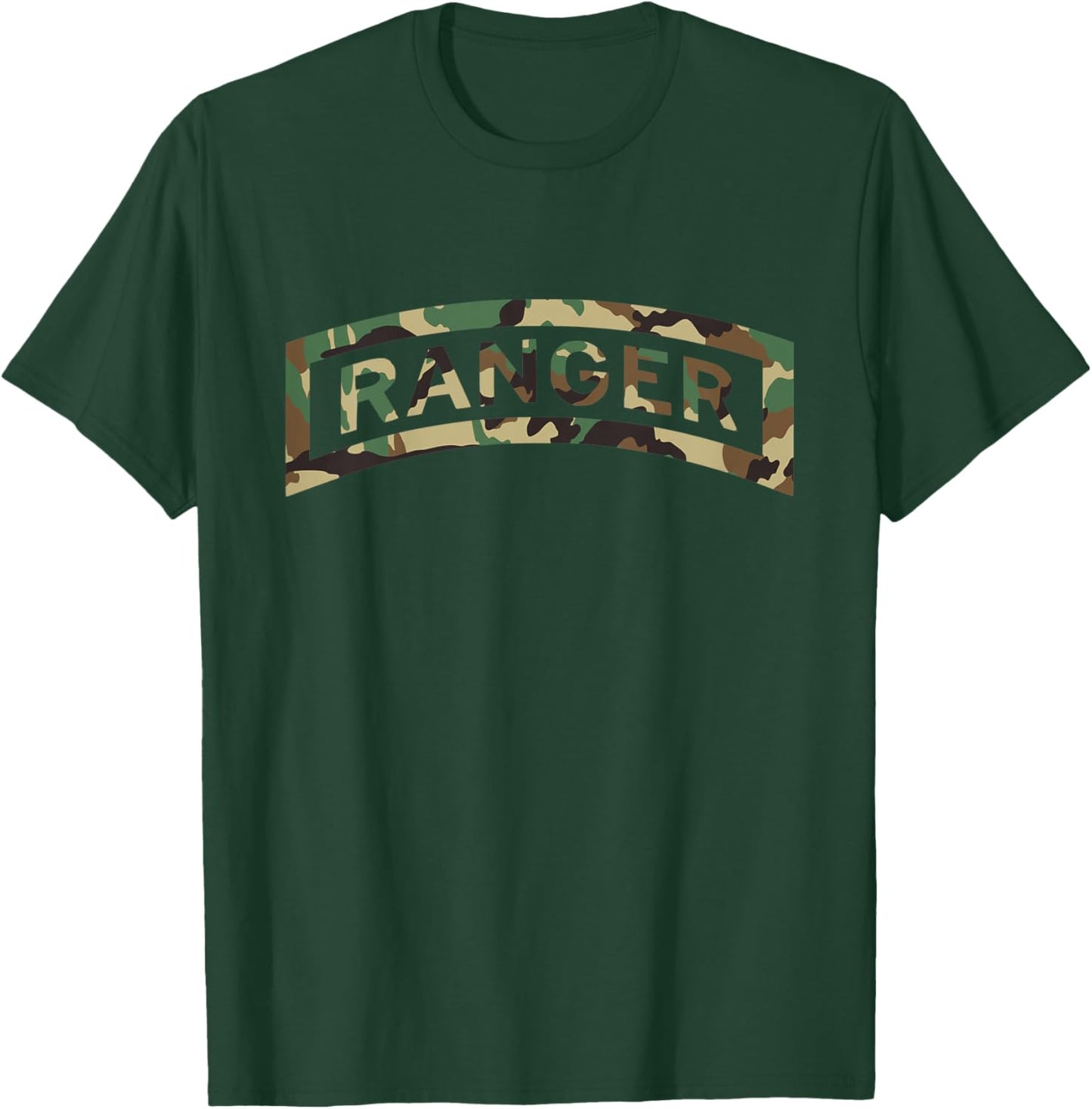 Kids Camo US Army Ranger Tab for Boys, Girls, Sons, and Daughters T-Shirt - T-Shirt | Forest