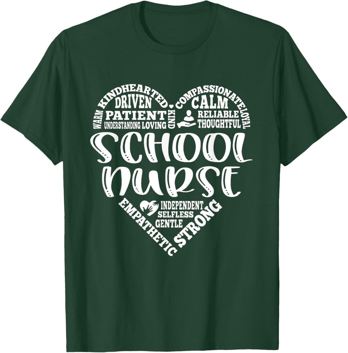 Typography School Nurse Appreciation Nursing Nurse Day T-Shirt - T-Shirt | Forest
