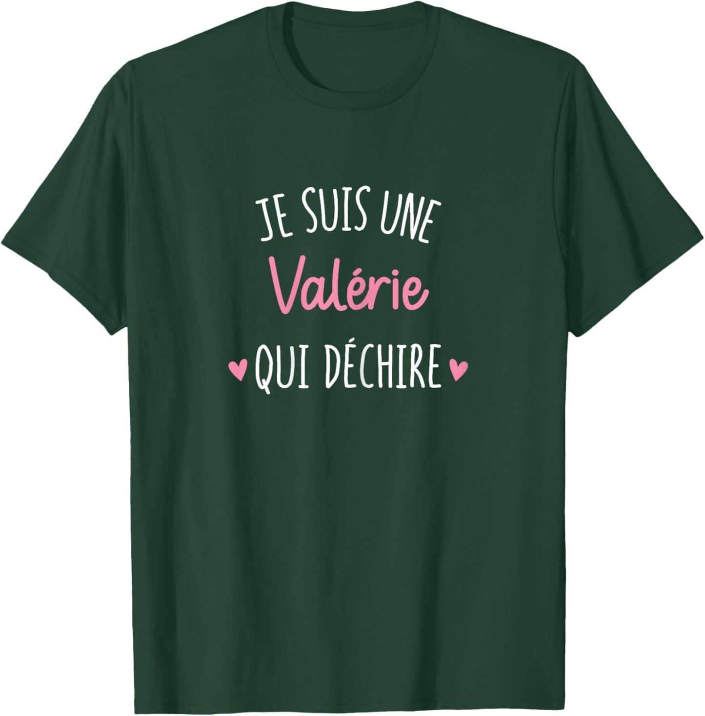 Women's Personalised Gift Name Valérie Qui Déchire , Black, Female X-Small T-Shirt - T-Shirt | Forest