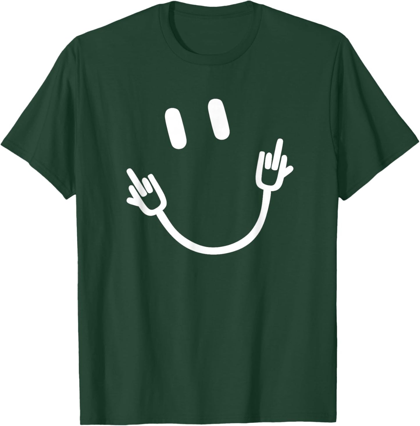 Smile Middle Finger Funny T-Shirt - T-Shirt | Forest