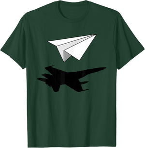 Aeronautical Engineer Paper Airplane T-Shirt - T-Shirt | Forest