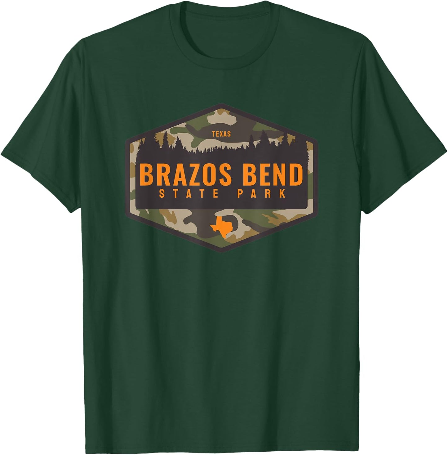 Brazos Bend State Park Texas TX Camouflage Souvenir T-Shirt - T-Shirt | Forest