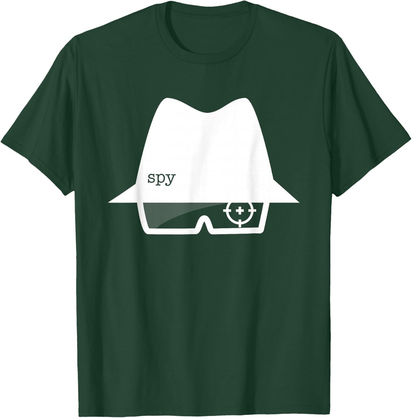 Spy Hat and Glasses Graphic T-Shirt - T-Shirt | Forest