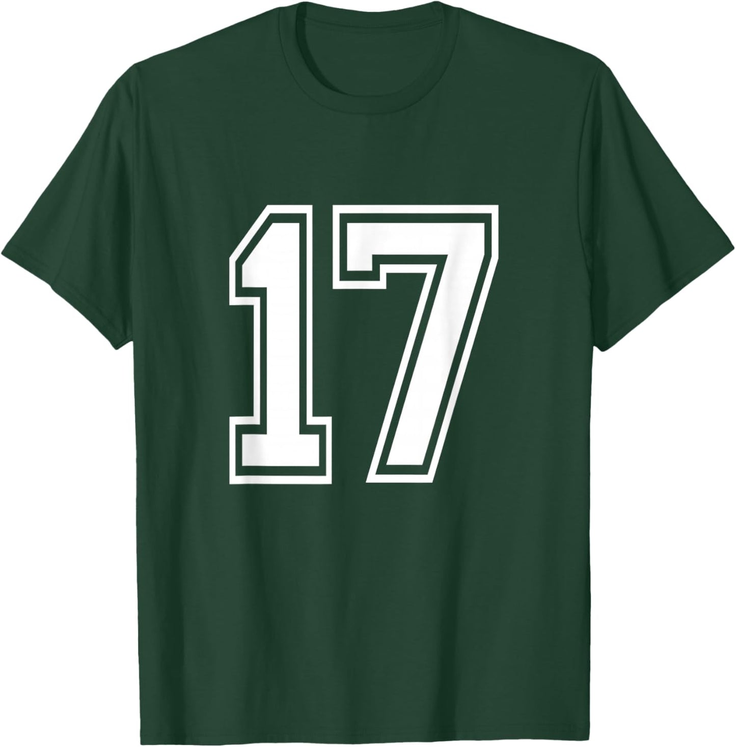 Number 17 Varsity Sports Team Jersey 17th Birthday 17 Years T-Shirt - T-Shirt | Forest