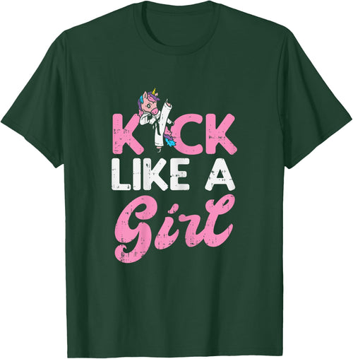 Kick Like Girl Unicorn Karate Taekwondo Martial Arts Gift