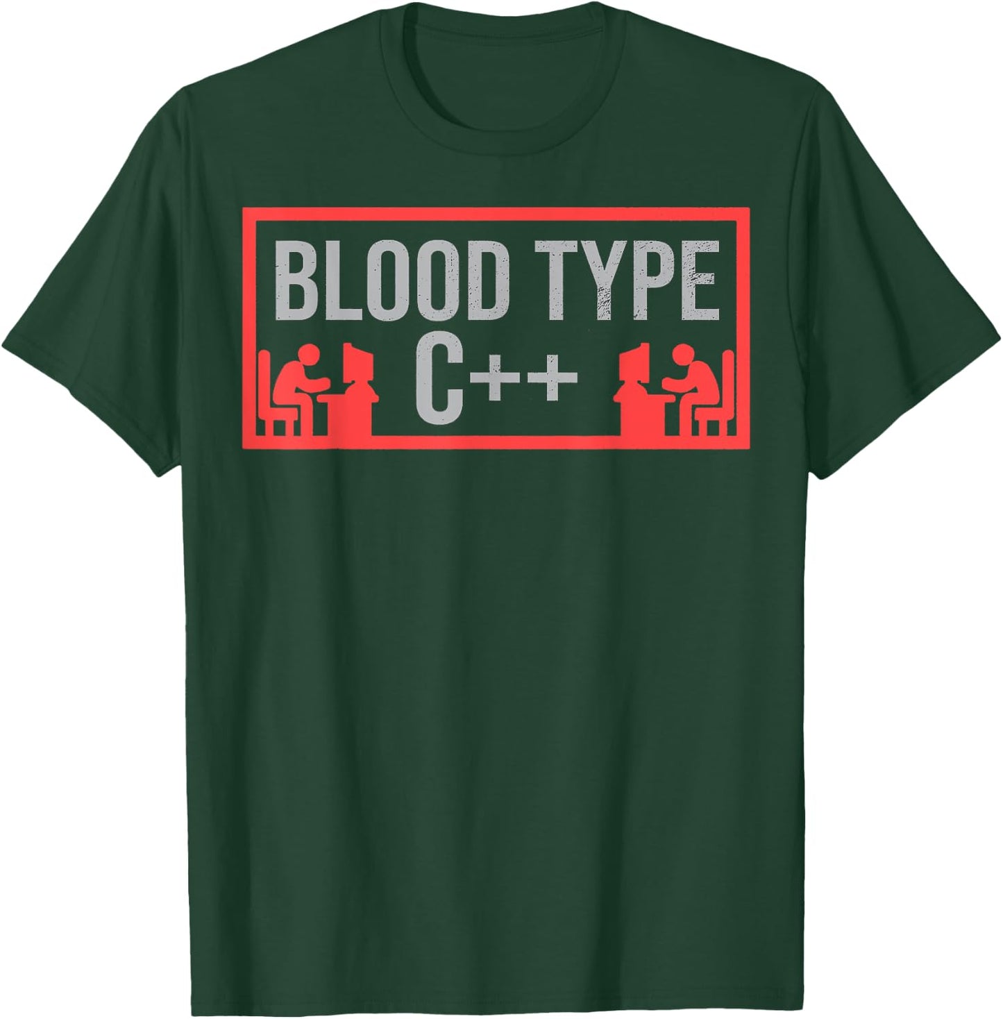 Funny Blood Type C++ IT Computer Programmer Lover Gift T-Shirt - T-Shirt | Forest