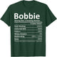 BOBBIE Nutrition Personalized Name Funny Christmas Gift T-Shirt - T-Shirt | Forest